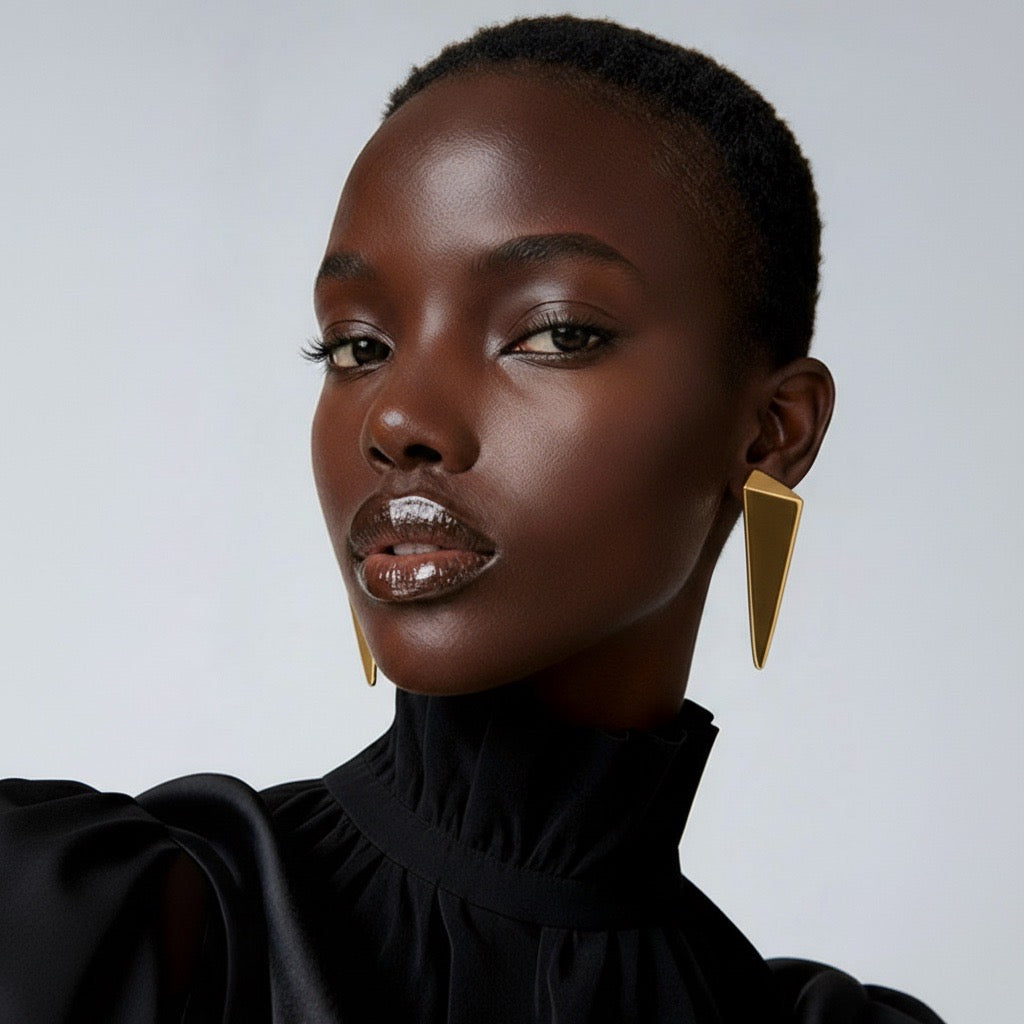 Isadora Sculptural Gold Drop Earrings-0