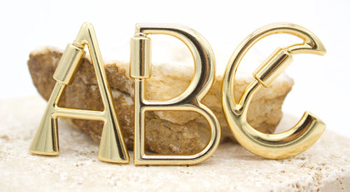 Abstract Letter Initials Carabiner Pendant (A64)-0